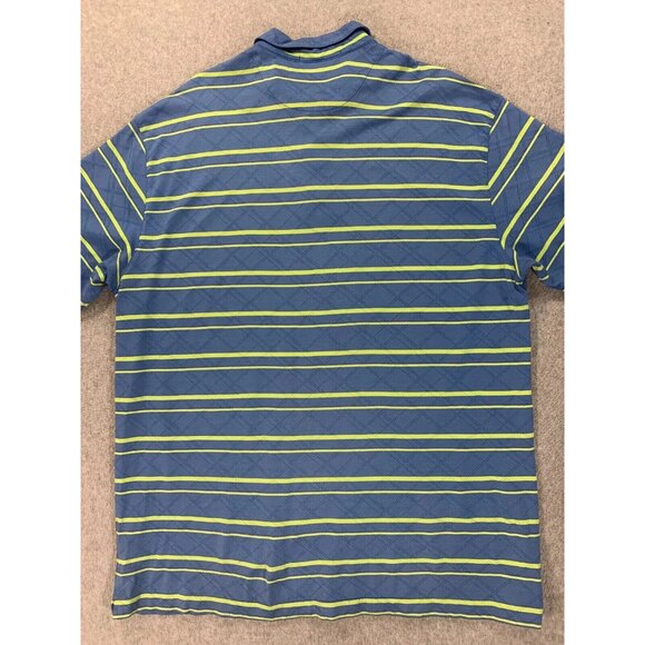 Tiger Woods Nike Fit Dry Striped Short Sleeve Polo Shirt‎ (Men's XXL) Blue - Picture 11 of 11